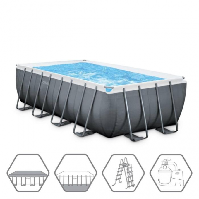 Каркасный бассейн INTEX ULTRA FRAME 549х274х132см, фильтр-насос, лестница, тент, подстилка 26356